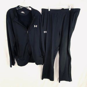 Under Armour Men's Black UA Cold Gear Track Suit Full Zip Jacket Size XXL  Excel